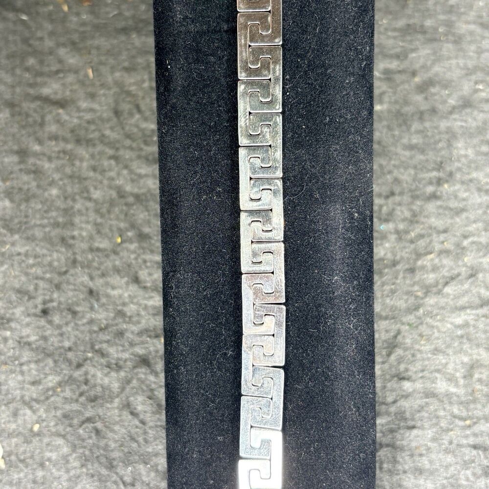 Milor Sterling Silver 925 Greek Key Bracelet Make In Italy - Picture 3 of 5